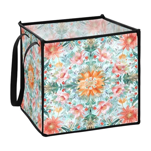 Blumenkörbe im Boho-Stil, hellgrün, für Aufbewahrungsbehälter für Regal, faltbare Campingkörbe zum Organisieren, 33 x 33 x 33 cm von sanluoli