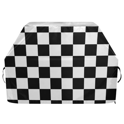 Buffalo Plaid Check Schwarz Weiß Outdoor Große Grillabdeckung 165 cm Wasserdicht Heavy Duty Große Grillabdeckung mit verstellbarem Kordelzug für Staub Wind Buffalo Plaid Check Schwarz Weiß Outdoor Große Grillabdeckung 165 cm Wasserdicht Heavy Duty Große Grillabdeckung mit verstellbarem Kordelzug für Staub Wind von sanluoli