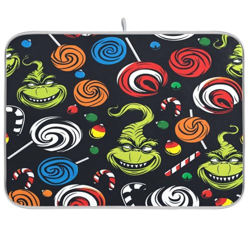 Candy Of Halloween Bunte Geschirrmatte Küchenpads für Theke Geschirrabtropfpad Geschirrtrockner Tuch XL Abtropfmatte für Geschirr 45,7 x 61 cm Candy Of Halloween Bunte Geschirrmatte Küchenpads für Theke Geschirrabtropfpad Geschirrtrockner Tuch XL Abtropfmatte für Geschirr 45,7 x 61 cm von sanluoli