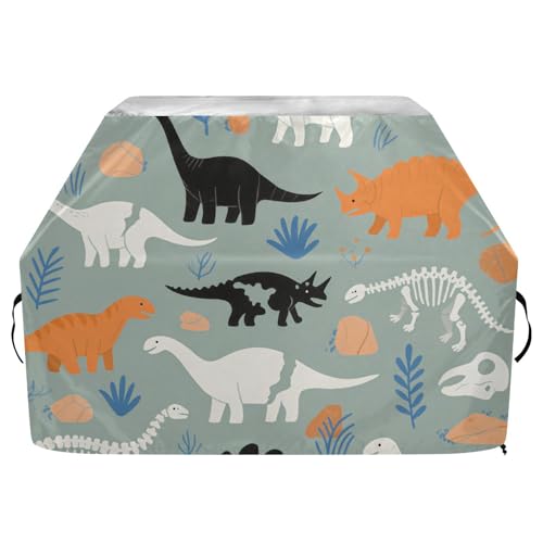 Cartoon Dino Childish Outdoor Flat Top Grill Cover 65Inch Waterproof Heavy Duty BBQ Grill Cover with Adjustable Drawstring for Dust Wind von sanluoli