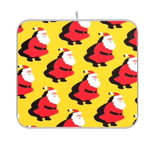 Cartoon Funny Santa Clause Dish Drying Mat Dish Drainer Mat for Kitchen Theke Kitchen Dish Drainer Mat Absorbent Mat 16 x 18 von sanluoli