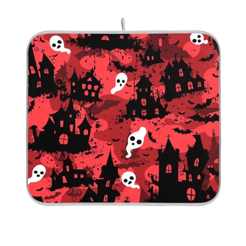 Crafts Nebel-Design Halloween Rot Schwarz Geschirrmatte Küchentheke Matten Geschirrabtropfmatte für Küchentheke hitzebeständige Matte 40,6 x 45,7 cm Crafts Nebel-Design Halloween Rot Schwarz Geschirrmatte Küchentheke Matten Geschirrabtropfmatte für Küchentheke hitzebeständige Matte 40,6 x 45,7 cm von sanluoli