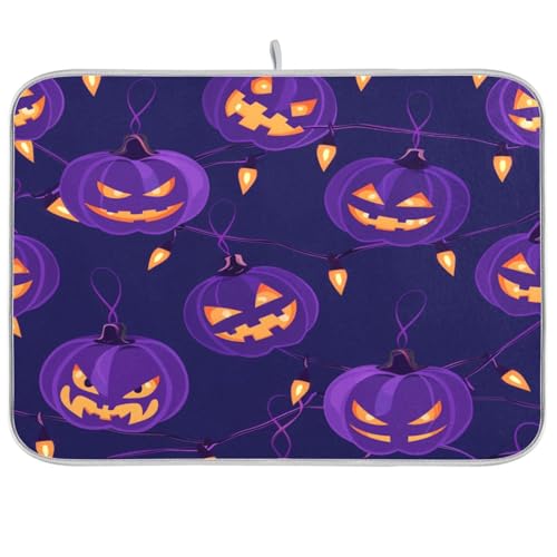 Crafts Purple Halloween Lights Geschirrabtropfmatte für Küchentheke, Trockenmatten für Geschirr, Mikrofaser, Luftfritteuse, hitzebeständige Matte, XL, Abtropfmatte für Geschirr, 45,7 x 61 cm Crafts Purple Halloween Lights Geschirrabtropfmatte für Küchentheke, Trockenmatten für Geschirr, Mikrofaser, Luftfritteuse, hitzebeständige Matte, XL, Abtropfmatte für Geschirr, 45,7 x 61 cm von sanluoli