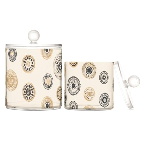 Einfacher Boho-Retro-Retro-Kunststoff-Aufbewahrungsbehälter mit Deckel, Badezimmer-Utensilien, dekorative kleine Aufbewahrungsbehälter für Wattestäbchen, Wattepads, Zahnseide-Picker, Büroklammern, 2 Einfacher Boho-Retro-Retro-Kunststoff-Aufbewahrungsbehälter mit Deckel, Badezimmer-Utensilien, dekorative kleine Aufbewahrungsbehälter für Wattestäbchen, Wattepads, Zahnseide-Picker, Büroklammern, 2 von sanluoli