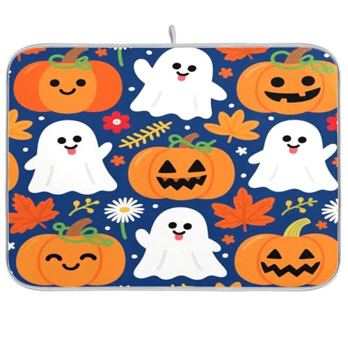 Evil Orange Kürbis für Halloween, Abtropfmatte für Küche, Arbeitsplatte, Abtropfmatte, Küche, saugfähig, groß, Abtropfgestell, 45,7 x 61 cm Evil Orange Kürbis für Halloween, Abtropfmatte für Küche, Arbeitsplatte, Abtropfmatte, Küche, saugfähig, groß, Abtropfgestell, 45,7 x 61 cm von sanluoli