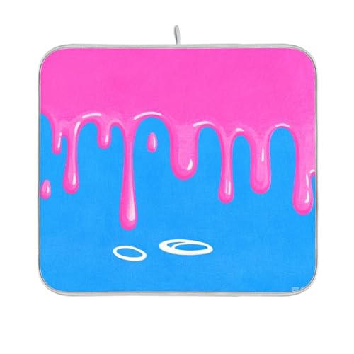 Fashion Street Graffiti-Malerei, blau-rosa, Abtropfgestell, Küchentheke, Abtropfgestell, Matten für Küchentheke, Geschirrtrockner, Matte, 40,6 x 45,7 cm Fashion Street Graffiti-Malerei, blau-rosa, Abtropfgestell, Küchentheke, Abtropfgestell, Matten für Küchentheke, Geschirrtrockner, Matte, 40,6 x 45,7 cm von sanluoli