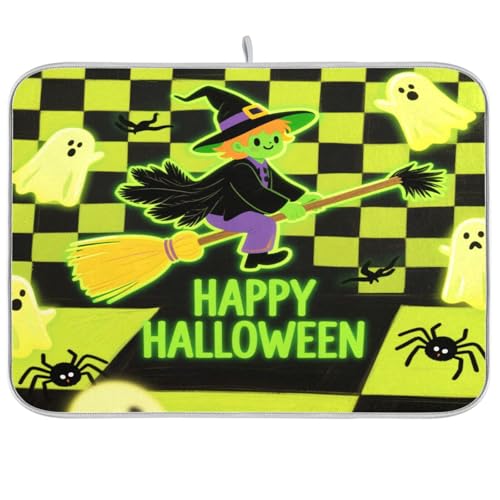 Fluoreszierende grüne karierte Halloween-weiße Geschirrmatte Küchenmatte Theke Küche Abtropfmatte Geschirrtrockner Matten Geschirrmatten zum Trocknen von Geschirr groß 45,7 x 61 cm Fluoreszierende grüne karierte Halloween-weiße Geschirrmatte Küchenmatte Theke Küche Abtropfmatte Geschirrtrockner Matten Geschirrmatten zum Trocknen von Geschirr groß 45,7 x 61 cm von sanluoli
