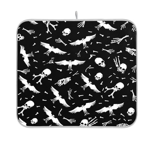 Flying Bones Design Halloween Geschirrmatte Abtropfmatte Küchentheke Trockenmatten für Geschirr Hitzebeständige Matte 40,6 x 45,7 cm Flying Bones Design Halloween Geschirrmatte Abtropfmatte Küchentheke Trockenmatten für Geschirr Hitzebeständige Matte 40,6 x 45,7 cm von sanluoli