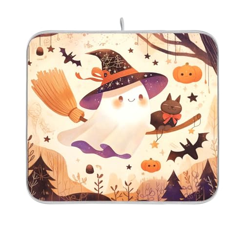 Flying Halloween Abtropfmatte Geschirr Abtropfmatte für Küchentheke Geschirrspüler Trocknen Matte Theke Heizmatte 16 x 18 Flying Halloween Abtropfmatte Geschirr Abtropfmatte für Küchentheke Geschirrspüler Trocknen Matte Theke Heizmatte 16 x 18 von sanluoli