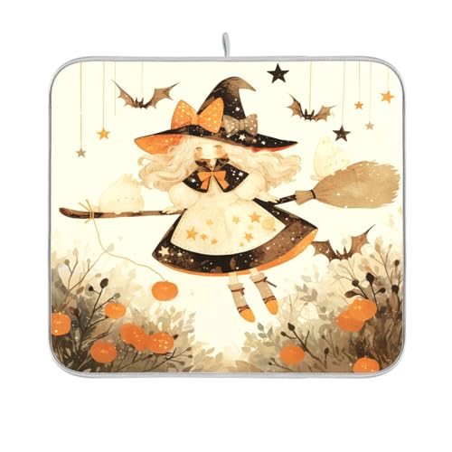 Flying Halloween Girl Witch Dish Drying Mat Countermat Kitchen Dish Drainer Board Theke Heat Mat 16 x 18 Flying Halloween Girl Witch Dish Drying Mat Countermat Kitchen Dish Drainer Board Theke Heat Mat 16 x 18 von sanluoli