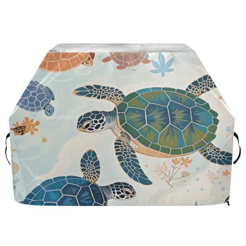 Gasgrill-Abdeckungen, Schildkröte, 165 cm, wasserdicht, strapazierfähig, lichtbeständig und UV-beständig, mit verstellbarem Kordelzug für Staub und Wind, Blau / Rot Gasgrill-Abdeckungen, Schildkröte, 165 cm, wasserdicht, strapazierfähig, lichtbeständig und UV-beständig, mit verstellbarem Kordelzug für Staub und Wind, Blau / Rot von sanluoli