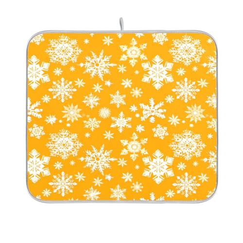 Gelbe Schneeflocken Abtropfmatte Arbeitsplatte Zubehör Küche Arbeitsplatte Schutz Matte Trockner Küche 40,6 x 45,7 cm Gelbe Schneeflocken Abtropfmatte Arbeitsplatte Zubehör Küche Arbeitsplatte Schutz Matte Trockner Küche 40,6 x 45,7 cm von sanluoli