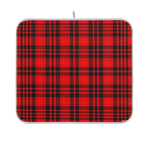 Geschirrmatte im Vintage-Stil, Büffelkariert, Rot, für Küchentheke, Flasche, Trockner, 40,6 x 45,7 cm Geschirrmatte im Vintage-Stil, Büffelkariert, Rot, für Küchentheke, Flasche, Trockner, 40,6 x 45,7 cm von sanluoli