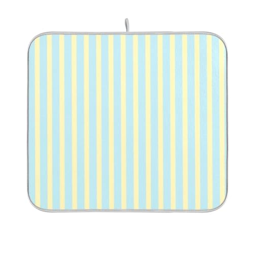 Geschirrmatte mit vertikalen Streifen, Blau und Gelb, Küchenmatte für Theke, Abtropfmatte, saugfähig, 40,6 x 45,7 cm Geschirrmatte mit vertikalen Streifen, Blau und Gelb, Küchenmatte für Theke, Abtropfmatte, saugfähig, 40,6 x 45,7 cm von sanluoli