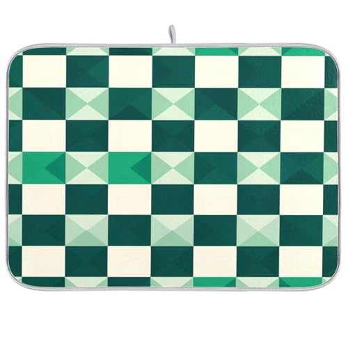 Gingham Jade Cream Dish Mat Dish Drainer Mat for Kitchen Theke Dish Drying Matte Kitchen Dish Dryer Dish Drying Mat XL 18 x 24 Gingham Jade Cream Dish Mat Dish Drainer Mat for Kitchen Theke Dish Drying Matte Kitchen Dish Dryer Dish Drying Mat XL 18 x 24 von sanluoli