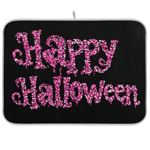 Glitzernde violette Halloween-Abtropfmatte für Küchentheke, trocken matt für Geschirr, hitzebeständige Matte, große Abtropfmatte, 45,7 x 61 cm Glitzernde violette Halloween-Abtropfmatte für Küchentheke, trocken matt für Geschirr, hitzebeständige Matte, große Abtropfmatte, 45,7 x 61 cm von sanluoli
