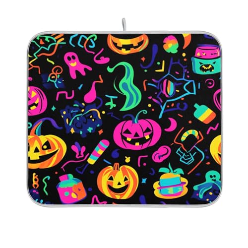 Glowing Outline Halloween Design dish mat kitchen accessories for countertop dishwasher drying matt dish dryer matt 16 x 18 Glowing Outline Halloween Design dish mat kitchen accessories for countertop dishwasher drying matt dish dryer matt 16 x 18 von sanluoli