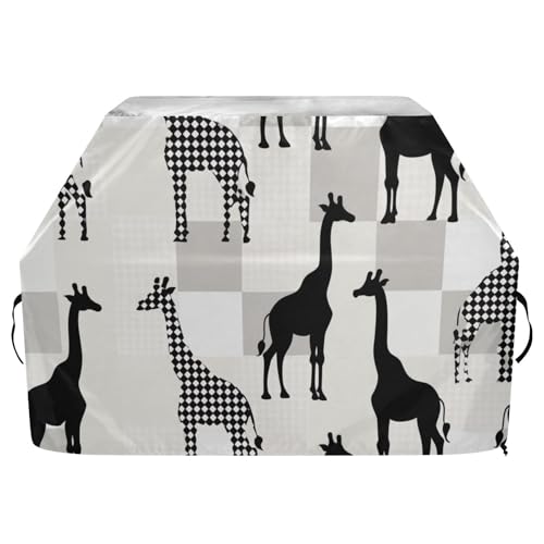 Grau-schwarze Silhouette Giraffe Outdoor Grillabdeckung 165 cm wasserdicht strapazierfähig BBQ Gasgrill Abdeckung mit verstellbarem Kordelzug für Staub Wind von sanluoli