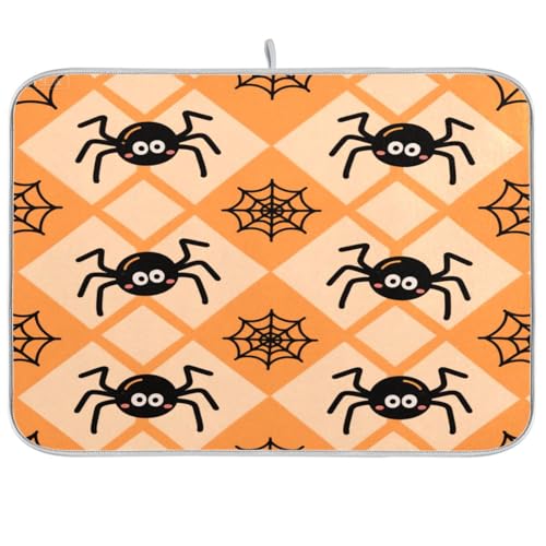Halloween Black Spider Abtropfmatte Abtropfmatte für Küchentheke Geschirrabtropfmatten Flaschentrockner Matte XL Abtropfmatte für Geschirr 45,7 x 61 cm Halloween Black Spider Abtropfmatte Abtropfmatte für Küchentheke Geschirrabtropfmatten Flaschentrockner Matte XL Abtropfmatte für Geschirr 45,7 x 61 cm von sanluoli