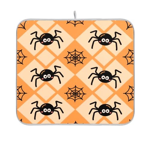 Halloween Black Spider Geschirrmatte Küche Theke Zubehör Arbeitsplatte Abtropfmatte Trockner Küchenmatte 40,6 x 45,7 cm Halloween Black Spider Geschirrmatte Küche Theke Zubehör Arbeitsplatte Abtropfmatte Trockner Küchenmatte 40,6 x 45,7 cm von sanluoli