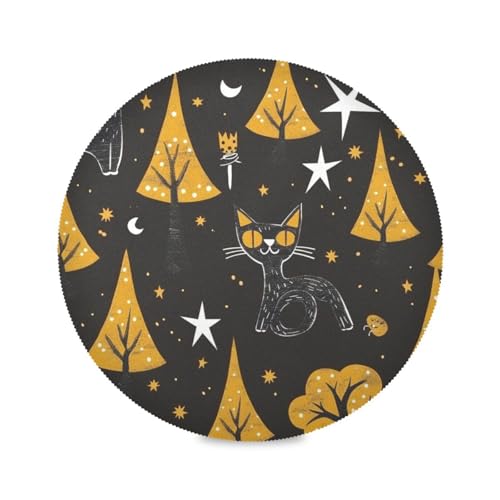 Halloween Evil Cat Black Gold Star Personalisierte abgerundete Tischsets wiederverwendbar Tischset für Baby waschbare Tischsets Kinder My Plate Tischset Küche Tischsets 4 Stück 39,1 x 39,1 cm Halloween Evil Cat Black Gold Star Personalisierte abgerundete Tischsets wiederverwendbar Tischset für Baby waschbare Tischsets Kinder My Plate Tischset Küche Tischsets 4 Stück 39,1 x 39,1 cm von sanluoli