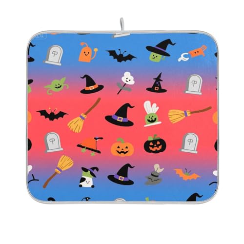 Halloween Orange Kürbis Hexe Geschirrmatte Küche Thekenmatten Abtropfmatten für Arbeitsplatte Hitzebeständige Thekenmatte 40,6 x 45,7 cm Halloween Orange Kürbis Hexe Geschirrmatte Küche Thekenmatten Abtropfmatten für Arbeitsplatte Hitzebeständige Thekenmatte 40,6 x 45,7 cm von sanluoli