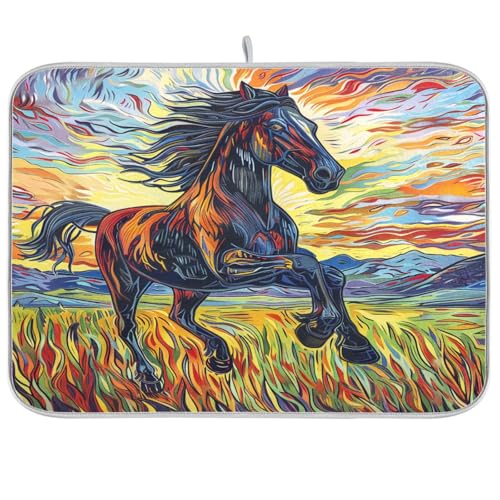 Handsome Galoppierende Pferde Abtropfmatte Küche Arbeitsplatte Matte Geschirrabtropfmatten saugfähige Matte extra große Abtropfmatte für Geschirr 45,7 x 61 cm Handsome Galoppierende Pferde Abtropfmatte Küche Arbeitsplatte Matte Geschirrabtropfmatten saugfähige Matte extra große Abtropfmatte für Geschirr 45,7 x 61 cm von sanluoli