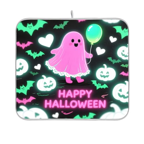 Happy Halloween Cute Girl Pink Dish Mat Dish Drying Pad for Kitchen Theke Kitchen Matte Dryer Kitchen Mat 16 x 18 Happy Halloween Cute Girl Pink Dish Mat Dish Drying Pad for Kitchen Theke Kitchen Matte Dryer Kitchen Mat 16 x 18 von sanluoli
