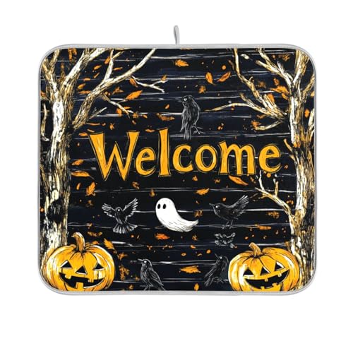 Hexe Halloween Spider Geschirrmatte Küche Theke Matte Arbeitsplatte Geschirr Abtropfmatte Küche saugfähig 40,6 x 45,7 cm Hexe Halloween Spider Geschirrmatte Küche Theke Matte Arbeitsplatte Geschirr Abtropfmatte Küche saugfähig 40,6 x 45,7 cm von sanluoli