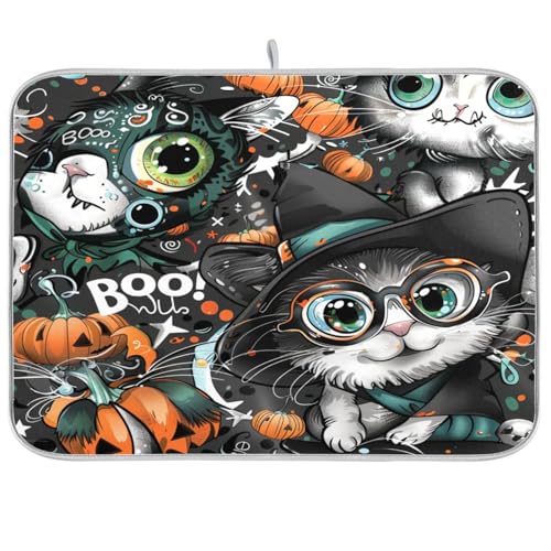 Hexenkatze Halloween Geschirrmatte Küchenpads für Theke Geschirrspüler Trocknen Matt Geschirrtuch Trockner Große Geschirrtrockner Matte 18 x 24 cm Hexenkatze Halloween Geschirrmatte Küchenpads für Theke Geschirrspüler Trocknen Matt Geschirrtuch Trockner Große Geschirrtrockner Matte 18 x 24 cm von sanluoli