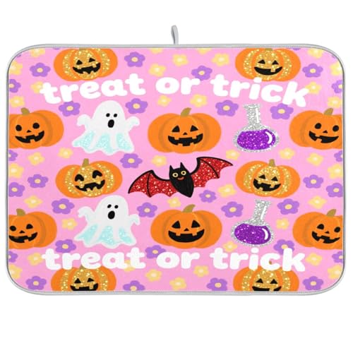 Lavendel Floral Kürbis Halloween Geschirr Abtropfmatte Küchentheke Abtropfmatte Geschirrabtropfmatte mit Matte Küche Hitzebeständige Matte Extra große Geschirrabtropfmatte 45,7 x 61 cm Lavendel Floral Kürbis Halloween Geschirr Abtropfmatte Küchentheke Abtropfmatte Geschirrabtropfmatte mit Matte Küche Hitzebeständige Matte Extra große Geschirrabtropfmatte 45,7 x 61 cm von sanluoli