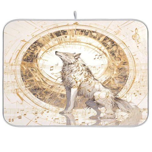 Mechanischer Cyber-Stil Wolf Musiknoten Gold Abtropfmatte Küchenzubehör für Arbeitsplatte Geschirrabtropfpads Küche Hitzebeständige Matte Geschirr Abtropfmatte XL Mikrofaser 45,7 x 61 cm Mechanischer Cyber-Stil Wolf Musiknoten Gold Abtropfmatte Küchenzubehör für Arbeitsplatte Geschirrabtropfpads Küche Hitzebeständige Matte Geschirr Abtropfmatte XL Mikrofaser 45,7 x 61 cm von sanluoli