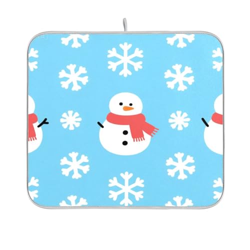 Merry Christmas Abtropfmatte mit Schneeflocke und Schneemann, Küchenmatte für Theke, Abtropfmatte und Gestell, hitzebeständig, 40,6 x 45,7 cm Merry Christmas Abtropfmatte mit Schneeflocke und Schneemann, Küchenmatte für Theke, Abtropfmatte und Gestell, hitzebeständig, 40,6 x 45,7 cm von sanluoli