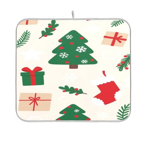Merry Christmas Green Holly Abtropfmatte Küchenpads für Theke Küche Abtropfmatte Trockner Küche 40,6 x 45,7 cm Merry Christmas Green Holly Abtropfmatte Küchenpads für Theke Küche Abtropfmatte Trockner Küche 40,6 x 45,7 cm von sanluoli