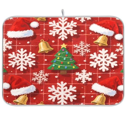 Merry Christmas Weiße Schneeflocke Weihnachtsmütze Abtropfmatte Thekenmatten für Küche Abtropfgestell Trockner Küche Geschirrmatten zum Trocknen von Geschirr groß 45,7 x 61 cm Merry Christmas Weiße Schneeflocke Weihnachtsmütze Abtropfmatte Thekenmatten für Küche Abtropfgestell Trockner Küche Geschirrmatten zum Trocknen von Geschirr groß 45,7 x 61 cm von sanluoli