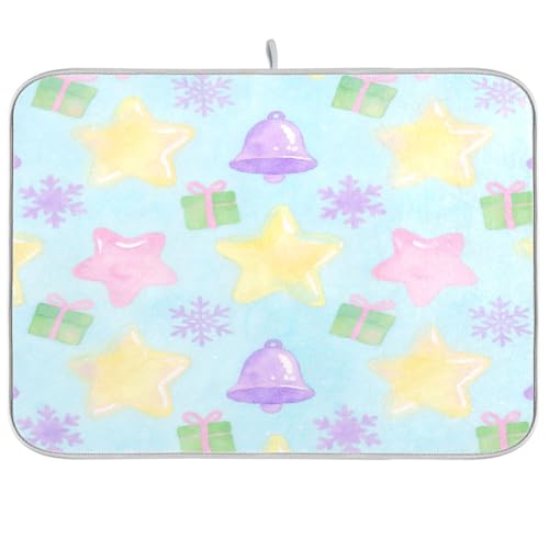 Merry Christmas Yellow Stars Abtropfmatte für Küchentheke Geschirrspüler Trocknen Matte Geschirrtrockner Matte Große Geschirrtrockner Matte 45,7 x 61 cm Merry Christmas Yellow Stars Abtropfmatte für Küchentheke Geschirrspüler Trocknen Matte Geschirrtrockner Matte Große Geschirrtrockner Matte 45,7 x 61 cm von sanluoli