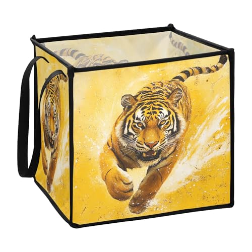 Mighty Animal Körbe im realistischen Stil gelbe Körbe für Home Organisation, kleine faltbare Körbe für Organisation und Aufbewahrungsboxen, 33 x 33 x 33 cm von sanluoli