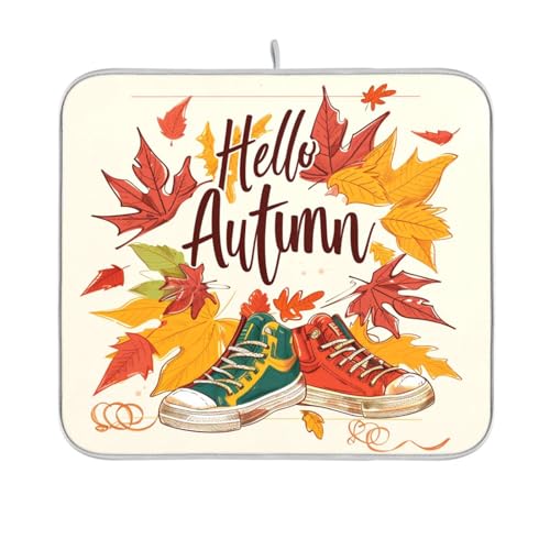 Orange Autumn Happy Abtropfmatte Küchentheke Abtropfmatte trocken matt für Geschirr Geschirrwaschtrockner 16 x 18 cm Orange Autumn Happy Abtropfmatte Küchentheke Abtropfmatte trocken matt für Geschirr Geschirrwaschtrockner 16 x 18 cm von sanluoli