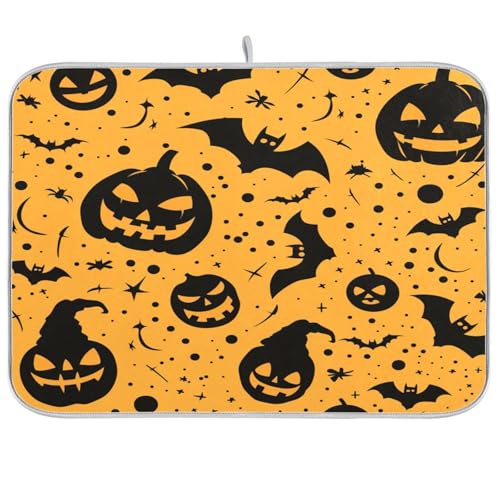 Ornamente Pocu Hallowen Geschirrmatte Küchenzubehör für Arbeitsplatte Geschirrabtropfpad wasserabsorbierende Pads für Küche Küche Abtropfmatten für Geschirr groß 45,7 x 61 cm von sanluoli