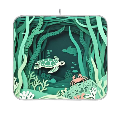 Papierschnitt Meeresschildkröte Grün Abtropfmatte Trockenpads für Küchentheke trocken matt für Geschirr Luftfritteuse Hitzebeständige Matte 40,6 x 45,7 cm Papierschnitt Meeresschildkröte Grün Abtropfmatte Trockenpads für Küchentheke trocken matt für Geschirr Luftfritteuse Hitzebeständige Matte 40,6 x 45,7 cm von sanluoli