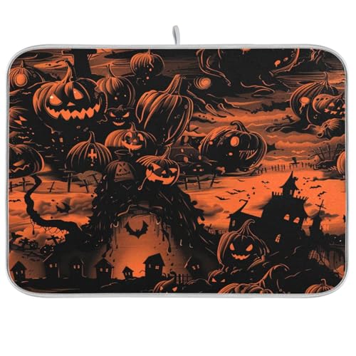 Pumpkins Town Orange Halloween Geschirrmatte Abtropfgestell Küche Theke Matte unter Geschirrabtropfgestell Küchenhelfer Hitzebeständige Geschirrabtropfmatte Jumbo 45,7 x 61 cm Pumpkins Town Orange Halloween Geschirrmatte Abtropfgestell Küche Theke Matte unter Geschirrabtropfgestell Küchenhelfer Hitzebeständige Geschirrabtropfmatte Jumbo 45,7 x 61 cm von sanluoli