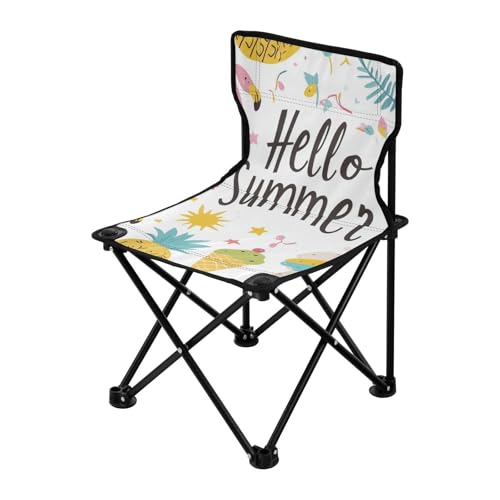 Reise-Rasenstühle für Erwachsene, strapazierfähig, Sommer, Flamingos, frisches Obst, faltbare Stühle, Tragetasche im Lieferumfang enthalten von sanluoli