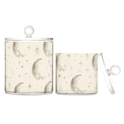 Retro Old Moons Simple Clear Plastic Candy Organizer Storage with lid Bathroom Essentials Decorative small storage bins for Wattestäbchen, Wattepads, Zahnseide-Picker, Büroklammern, 2 Stück Retro Old Moons Simple Clear Plastic Candy Organizer Storage with lid Bathroom Essentials Decorative small storage bins for Wattestäbchen, Wattepads, Zahnseide-Picker, Büroklammern, 2 Stück von sanluoli