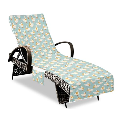 Simple Cute Goose Patio Lounge Chair Covers Soft Outdoor Chaiselongue Cover with Windproof Straps for Beach Garden Courtyard Trips, 215.9 cm X 76.2 cm von sanluoli