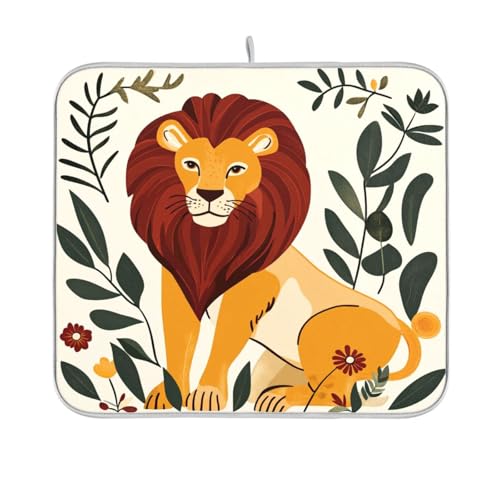 Simple Safari Löwe Abtropfmatte Küche Theke Matte Geschirr Abtropfmatte Küche saugfähig 40,6 x 45,7 cm von sanluoli