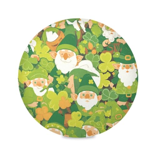 St Cute Green Gnomes Natürliche Runde Tischsets Wiederverwendbare Platzsets Kinder Waschbar Platzsets Tisch Teller Matte Stoff 15,4 St Cute Green Gnomes Natürliche Runde Tischsets Wiederverwendbare Platzsets Kinder Waschbar Platzsets Tisch Teller Matte Stoff 15,4 von sanluoli