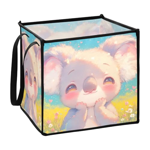 Swet Koala-Blumen-Kleideraufbewahrungskorb für Cubby, faltbar, 33 x 33 x 33 cm von sanluoli