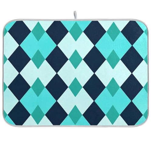 Teal Checkered Plaid Trendy Abtropfmatte Küchenmatte Theke Geschirrabtropfmatte Küche Hitzebeständige Matte Extra große Abtropfmatte für Geschirr 45,7 x 61 cm Teal Checkered Plaid Trendy Abtropfmatte Küchenmatte Theke Geschirrabtropfmatte Küche Hitzebeständige Matte Extra große Abtropfmatte für Geschirr 45,7 x 61 cm von sanluoli