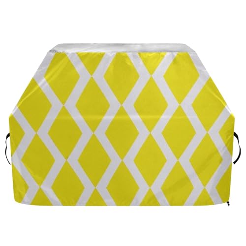 Trendige gelbe Rhombus-Grillabdeckung, kariert, 165 cm, wasserdicht, strapazierfähig, BBQ-Gasgrill-Abdeckung mit verstellbarem Kordelzug für Staub und Wind Trendige gelbe Rhombus-Grillabdeckung, kariert, 165 cm, wasserdicht, strapazierfähig, BBQ-Gasgrill-Abdeckung mit verstellbarem Kordelzug für Staub und Wind von sanluoli