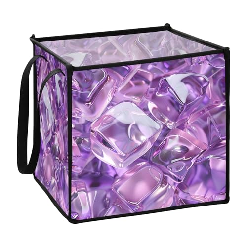 Violette transparente Eiswürfelbehälter für Garage, Faltregal, Aufbewahrungskörbe, 33 x 33 x 33 cm Violette transparente Eiswürfelbehälter für Garage, Faltregal, Aufbewahrungskörbe, 33 x 33 x 33 cm von sanluoli